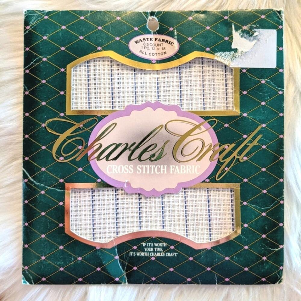 CHARLES CRAFT Cross Stitch Embroidery Fabric 12 X 18 Inch Vintage